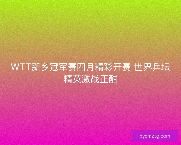 WTT新乡冠军赛四月精彩开赛 世界乒坛精英激战正酣