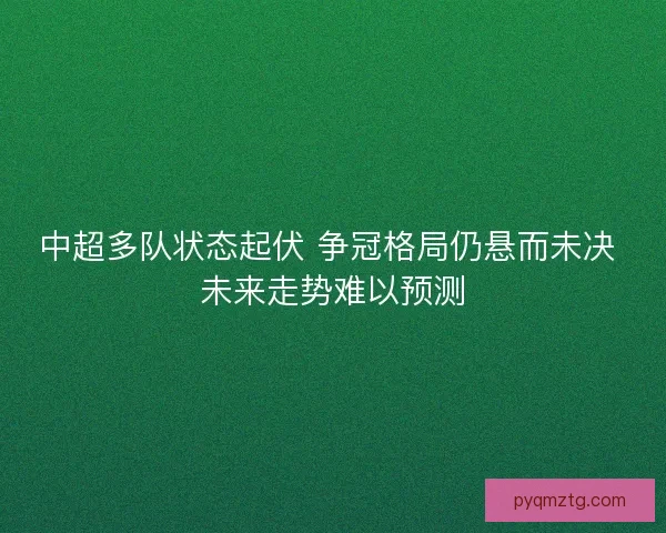 中超多队状态起伏 争冠格局仍悬而未决 未来走势难以预测