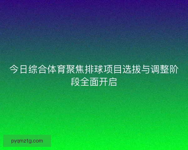 今日综合体育聚焦排球项目选拔与调整阶段全面开启